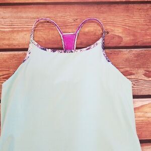 Fabletics Workout Athletic tank top size XS pale green & purple